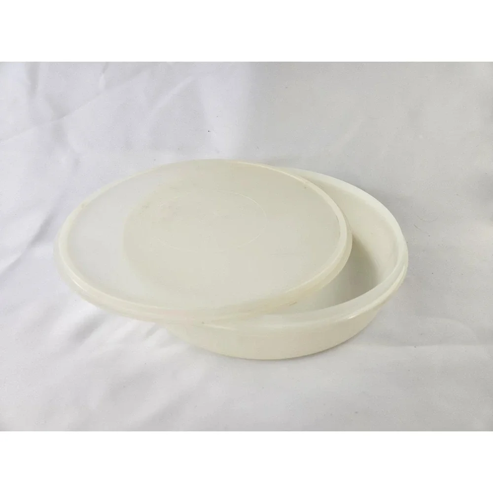Vintage Tupperware Cupcake / Pie Container Keeper Clear 242-5 & 224-15 (lid) 12